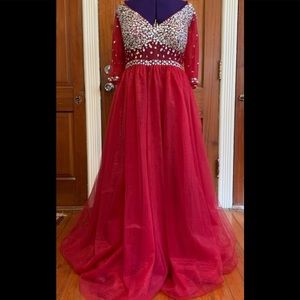 Red ball gown